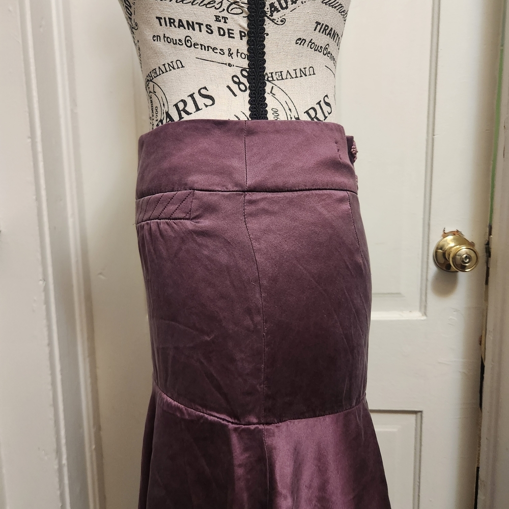 ayc By Joshua Faulk 100% Silk Purple Tiered Skirt Sz 6 EUC - Picture 2 of 13
